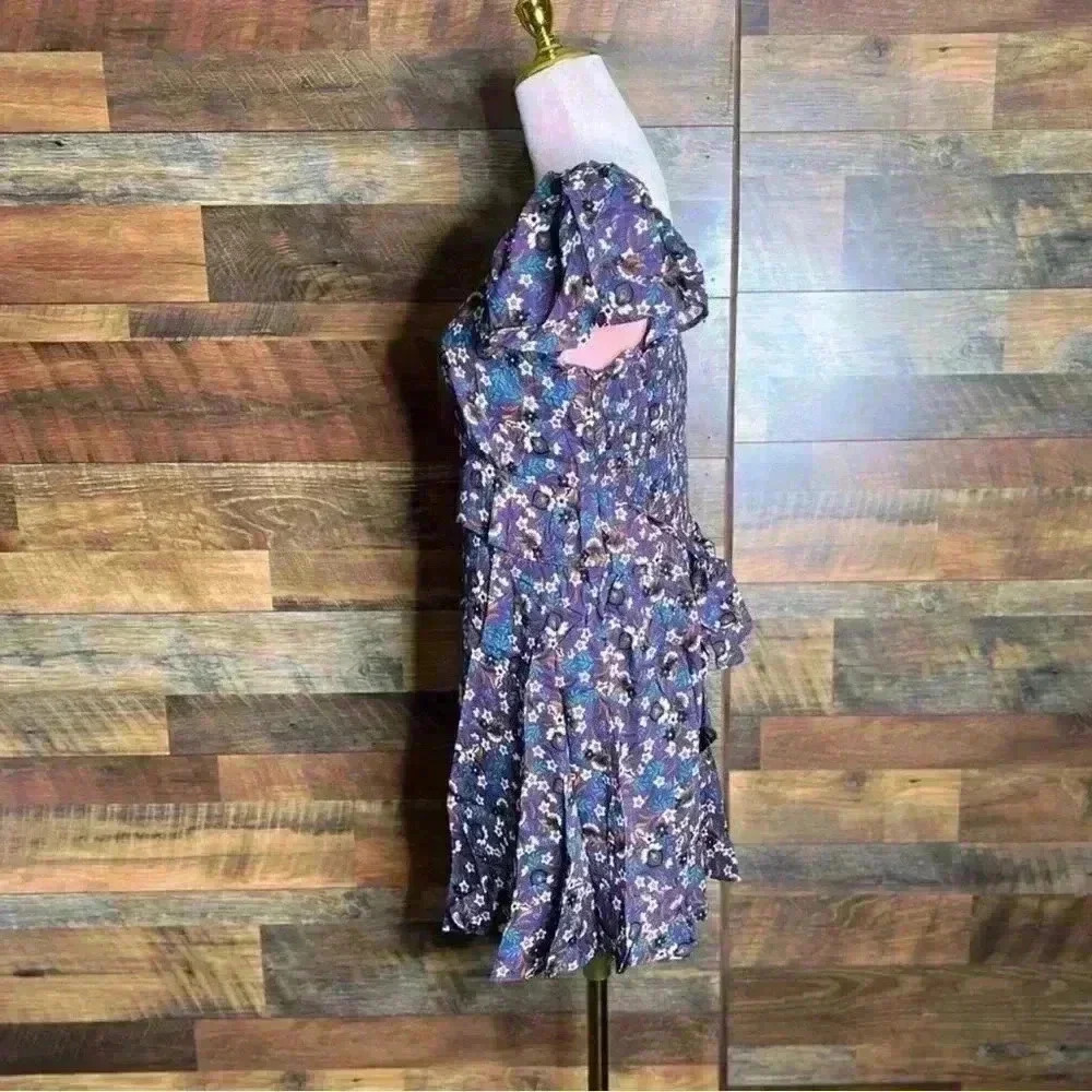 Band of the Free Coraline Purple Floral Crossover Mini Dress. Size Medium. NWT! - Picture 8 of 13